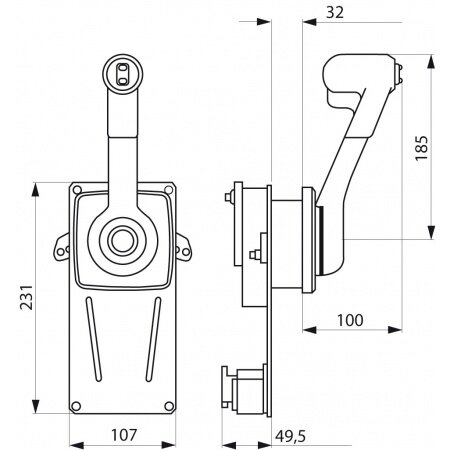 Ultraflex B184 Einhandhebel mit Trim